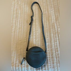 Portland, Leather Small Circle, Crossbody Purse in color Storm